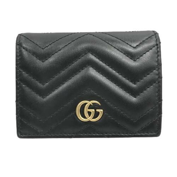 Gucci Bifold wallet Bill Coin Card holder GG Marmont Mini Black - Picture 2 of 14